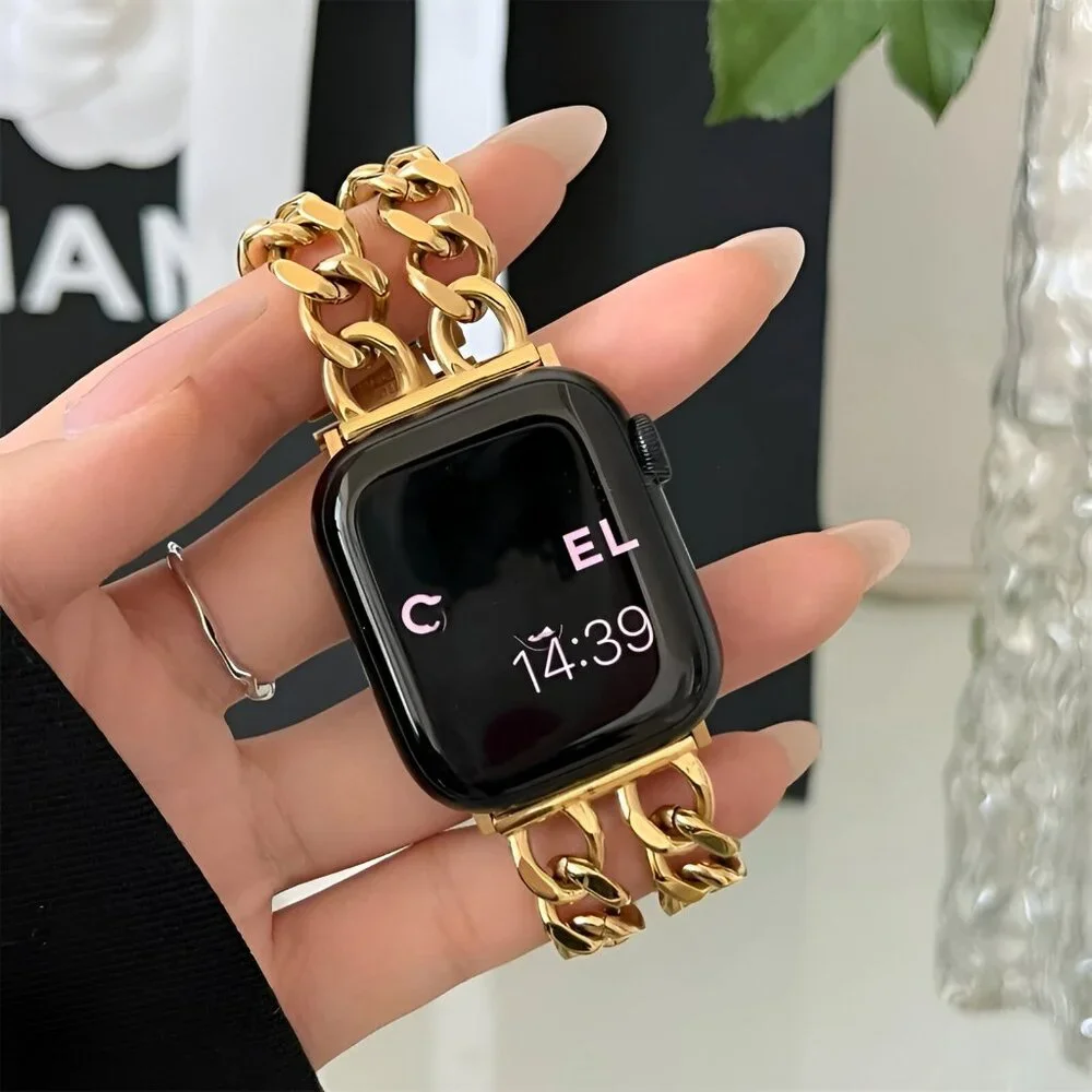 NEW Adjustable Stainless Wrist Strap Band For Apple Watch - Gold